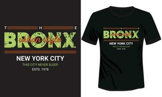 conception de t-shirt bronx brooklyn new york city vecteur