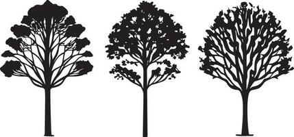 vecteur ensemble de plante et arbre silhouette illustration, minimaliste arbre silhouette ensemble