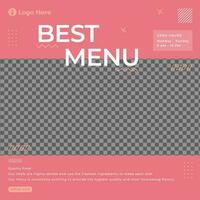 meilleur menu conception social médias modèle pour restaurant vecteur