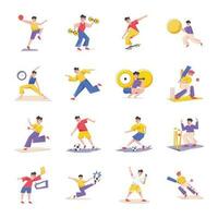 pack de des sports et aptitude plat des illustrations vecteur