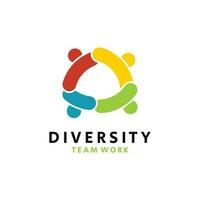 coloré la diversité logo modèle. icône de unité, amitié, communauté et unité. vecteur