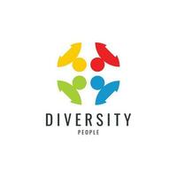 coloré la diversité logo modèle. icône de unité, amitié, communauté et unité. vecteur