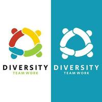 coloré la diversité logo modèle. icône de unité, amitié, communauté et unité. vecteur