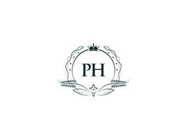minimaliste ph logo icône, Créatif ph hp luxe couronne lettre logo conception vecteur