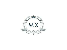 monogramme mx luxe couronne logo, Créatif féminin mx xm logo lettre icône vecteur