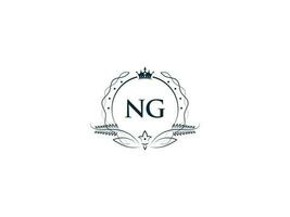 minimaliste ng féminin logo initial, luxe couronne ng gn affaires logo conception vecteur