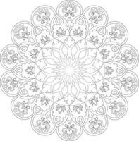 vecteur dessin pour coloration livre. géométrique floral modèle. contour dessin sur une blanc Contexte. mandala