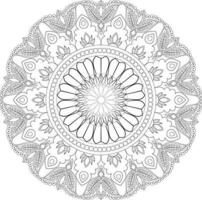 vecteur dessin pour coloration livre. géométrique floral modèle. contour dessin sur une blanc Contexte. mandala