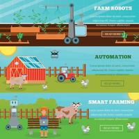 illustration vectorielle de bannières horizontales agricoles intelligentes vecteur