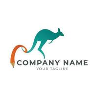kangourou animal symbole éducation logo. vecteur