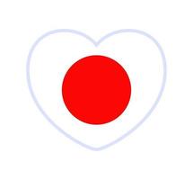 drapeau du japon en forme de coeur vecteur