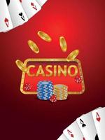 casino luxe vip vecteur réaliste cartes à jouer pièce d'or et jetons