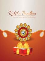 Carte de voeux de célébration de rakhsha bandhan avec illustration vectorielle et cadeaux vecteur