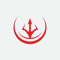 modèle de conception dicône logo trident rouge vecteur
