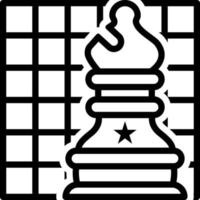 icône de la ligne pour les échecs vecteur