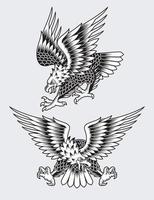 illustration vectorielle de tatouage aigle américain hurlant vecteur