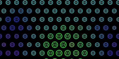 fond de vecteur multicolore sombre avec des symboles occultes.