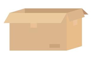 boîte en carton marron ouvert livraison transport post concept stock vector illustration isolé sur fond blanc dans un style cartoon plat