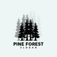 pin arbre logo, luxueux élégant Facile conception, sapin arbre vecteur abstrait, forêt icône illustration pin produit marque