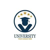 modèle de conception de logo d'école et de cours d'académie universitaire vecteur