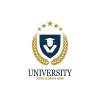 modèle de conception de logo d'école et de cours d'académie universitaire vecteur