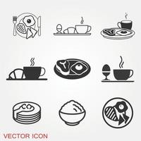 jeu d & # 39; icônes de petit déjeuner vecteur