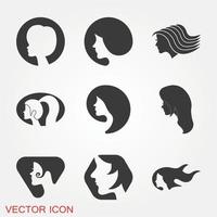jeu d & # 39; icônes de coiffure vecteur