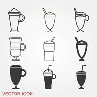 jeu d & # 39; icônes de latte vecteur