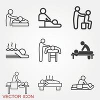 jeu d & # 39; icônes de massage vecteur