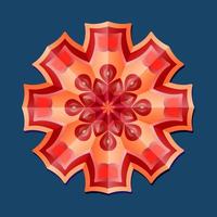 il s'agit d'un mandala polygonal géométrique rouge en forme d'étoile avec un motif floral oriental vecteur