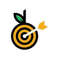 réactif fruit cible logo conception vecteur