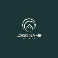 moderne minimaliste affaires réel biens logo vecteur. maison illustration avec une circulaire ligne combinaison. vecteur illustration. élégant logo