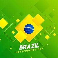 Brésil indépendance journée fête affiche ou modèle conception décoré avec abstrait élément dans drapeau couleur. vecteur