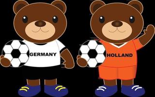 ours équipe de football allemagne hollande vecteur