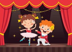 personnages de dessins animés exécutant un ballet classique vecteur