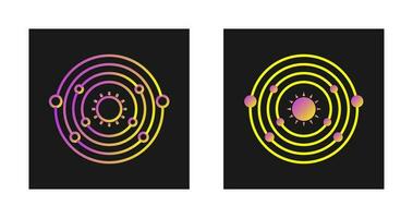 planètes en orbite autour de l'icône de vecteur de soleil