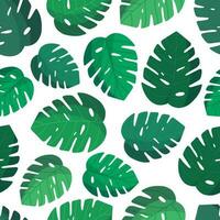 sans couture modèle avec vert monstera feuilles. tropical style. monstera plante répéter Contexte pour textile, fond d'écran, été décoration. floral modèle avec monstera feuille. vecteur