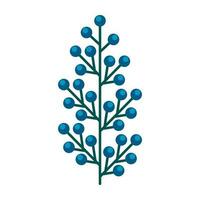 vert branche de myrtille avec bleu baies Facile minimaliste. floral collection de coloré élégant les plantes pour saisonnier décoration. stylisé Icônes de botanique. Stock vecteur illustration