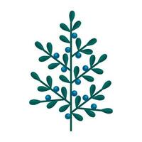 vert branche de myrtille avec bleu baies Facile minimaliste. floral collection de coloré élégant les plantes pour saisonnier décoration. stylisé Icônes de botanique. Stock vecteur illustration