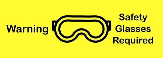 panneau d'avertissement lunettes de sécurité requises vecteur
