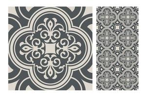 motifs de carreaux vintage design sans couture antique en illustration vectorielle vecteur