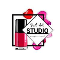 modèle de conception de logo nail art studio vecteur