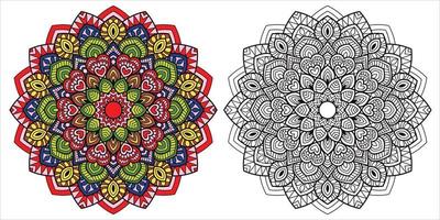 Doodle zentangle conception de mandala pages de livre de coloriage pour adultes modèles de thérapie et enfants anti-stress vecteur
