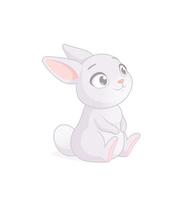 personnage de vecteur de dessin animé mignon lapin assis