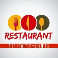 restaurant de logo avec collection de jeux d & # 39; icônes vecteur