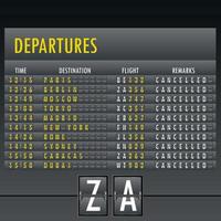 horaire du terminal de l'aéroport vecteur