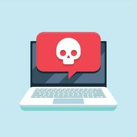 virus notification sur carnet filtrer. malware attaque portable ordinateur personnel, ordinateur virus ou le piratage sécurise vecteur concept