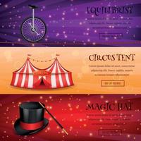 illustration vectorielle de collection de bannières de cirque magique vecteur