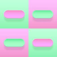 abstrait géométrique sans couture modèle rose et vert coloré pastel Contexte. 3d bouton papier art style. vecteur illustration. eps10