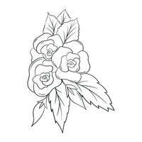 main dessin fleur vecteur contour illustration